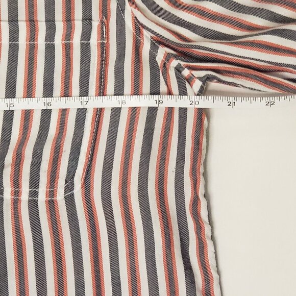 Beach Lunch Lounge Top Womens Large Red Grey White Striped Beachcore Cottagecore - Picture 6 of 15